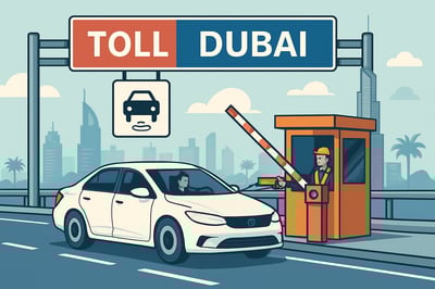 Dubai toll road infrastructure and service illustration